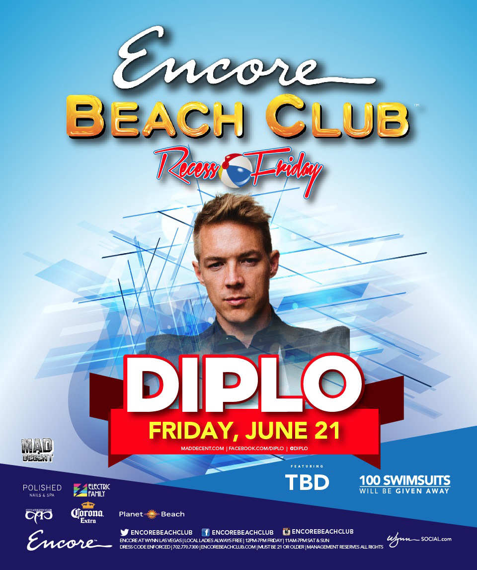 Diplo live at Encore Beach Club, EDC 2015 19Jun2015