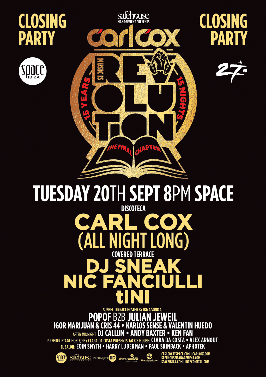 Carl Cox - Music Is Revolution: The Final Chapter Live at Space, Ibiza ...